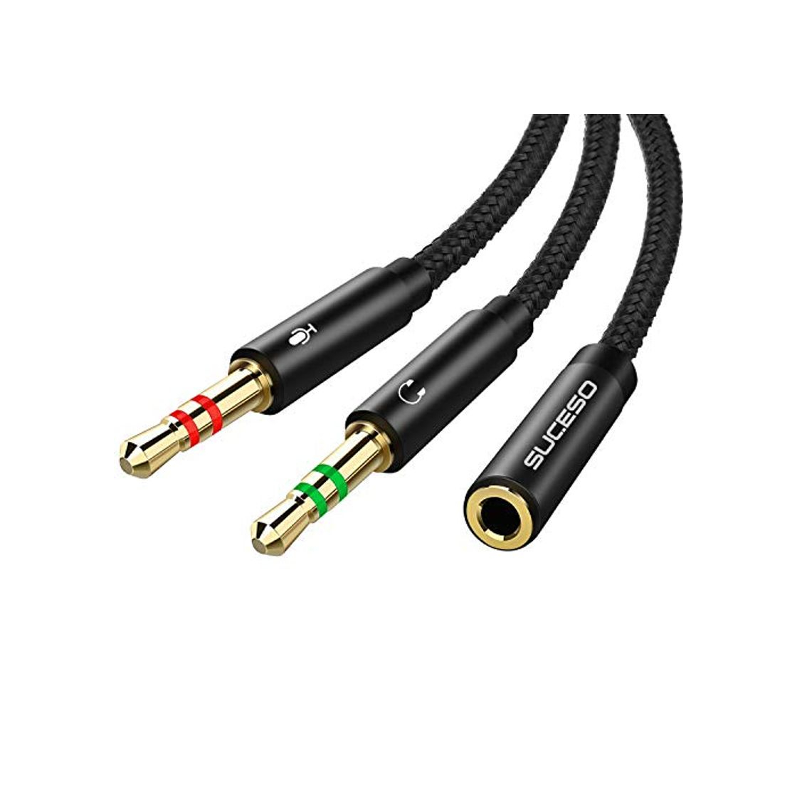 Product SUCESO Cable Adaptador Jack Hembra 3.5mm a Jack Doble Macho para Auriculares