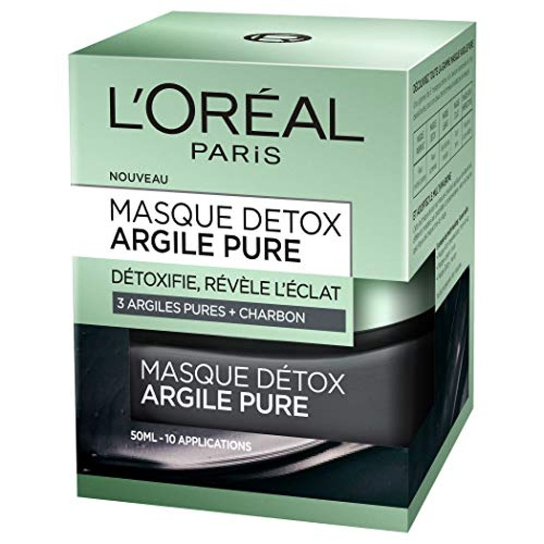 Beauty L'Oréal Paris mascarilla facial detox de arcilla/carbón