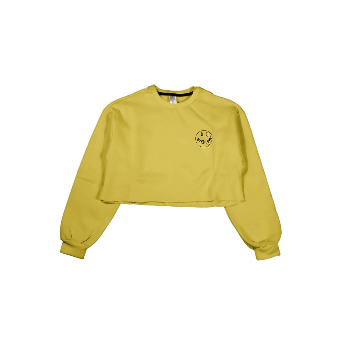 Moda MOLETOM CROPPED OVERCOME CARECA "SMILE FOR HATERS" AMARELO