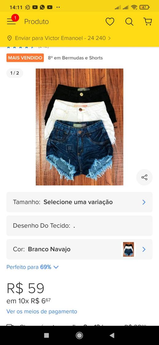 Moda  Kit short jeans feminino