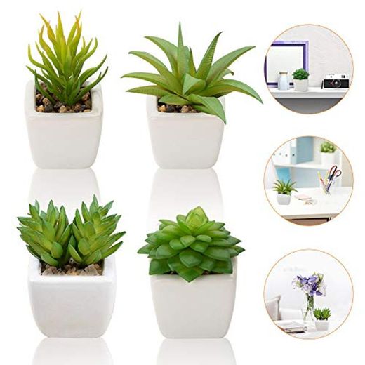 Plantas Suculentas Artificiales 4 Piezas