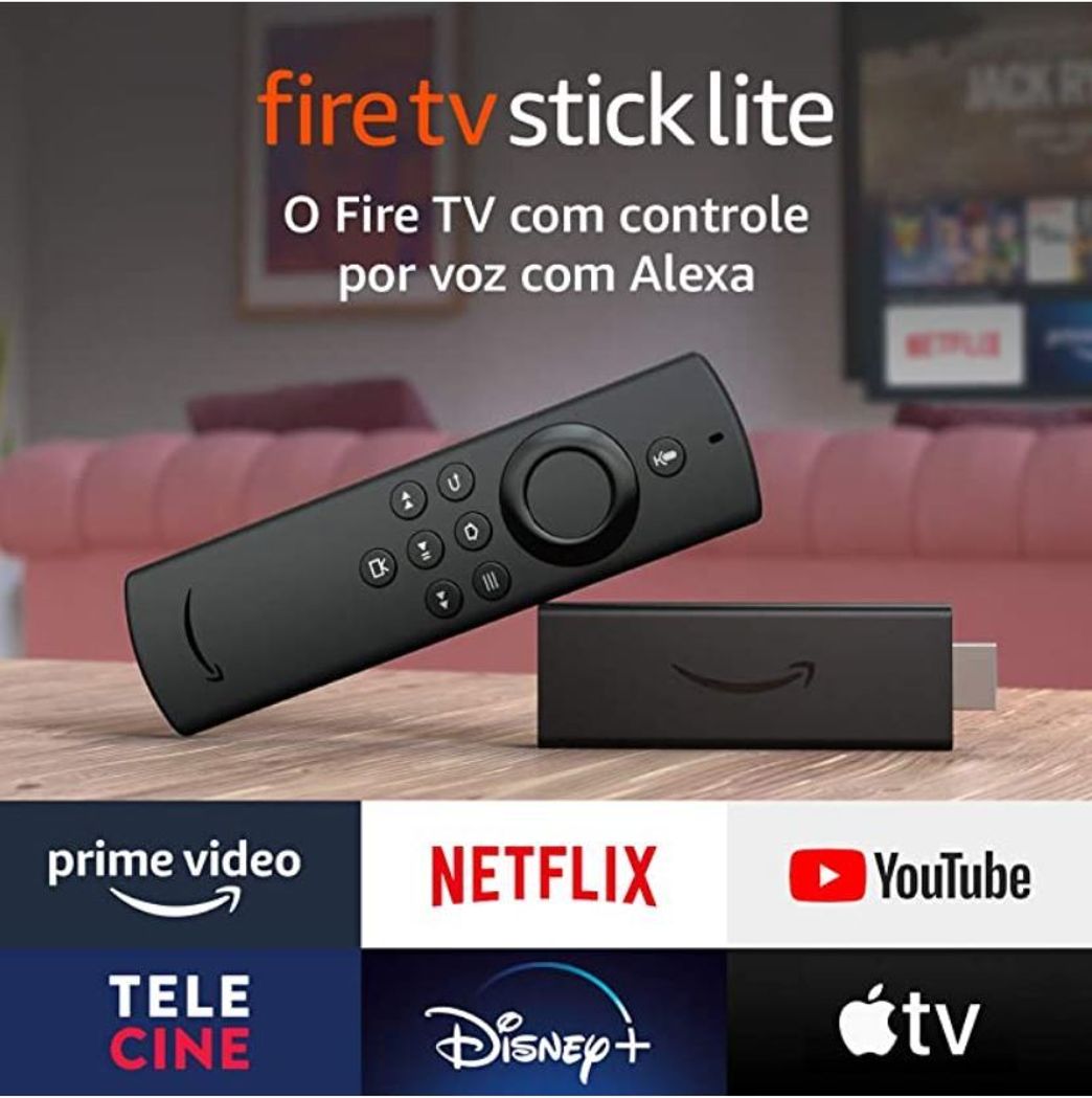 Moda Fire TV Stick Lite com Controle Remoto Lite, Voz com Alexa