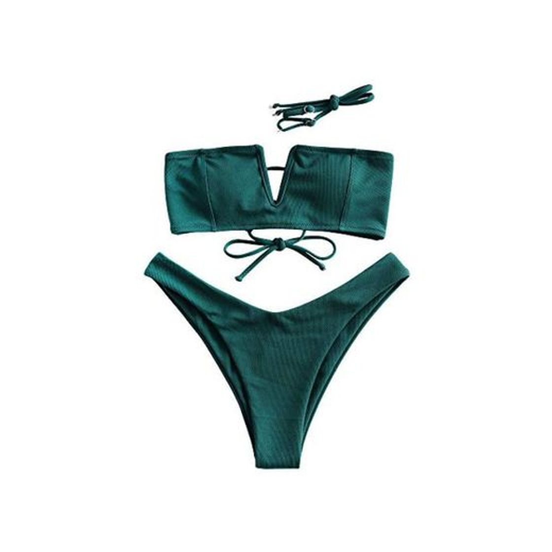 Social ZAFUL Bikini de corte alto para mujer con lazo