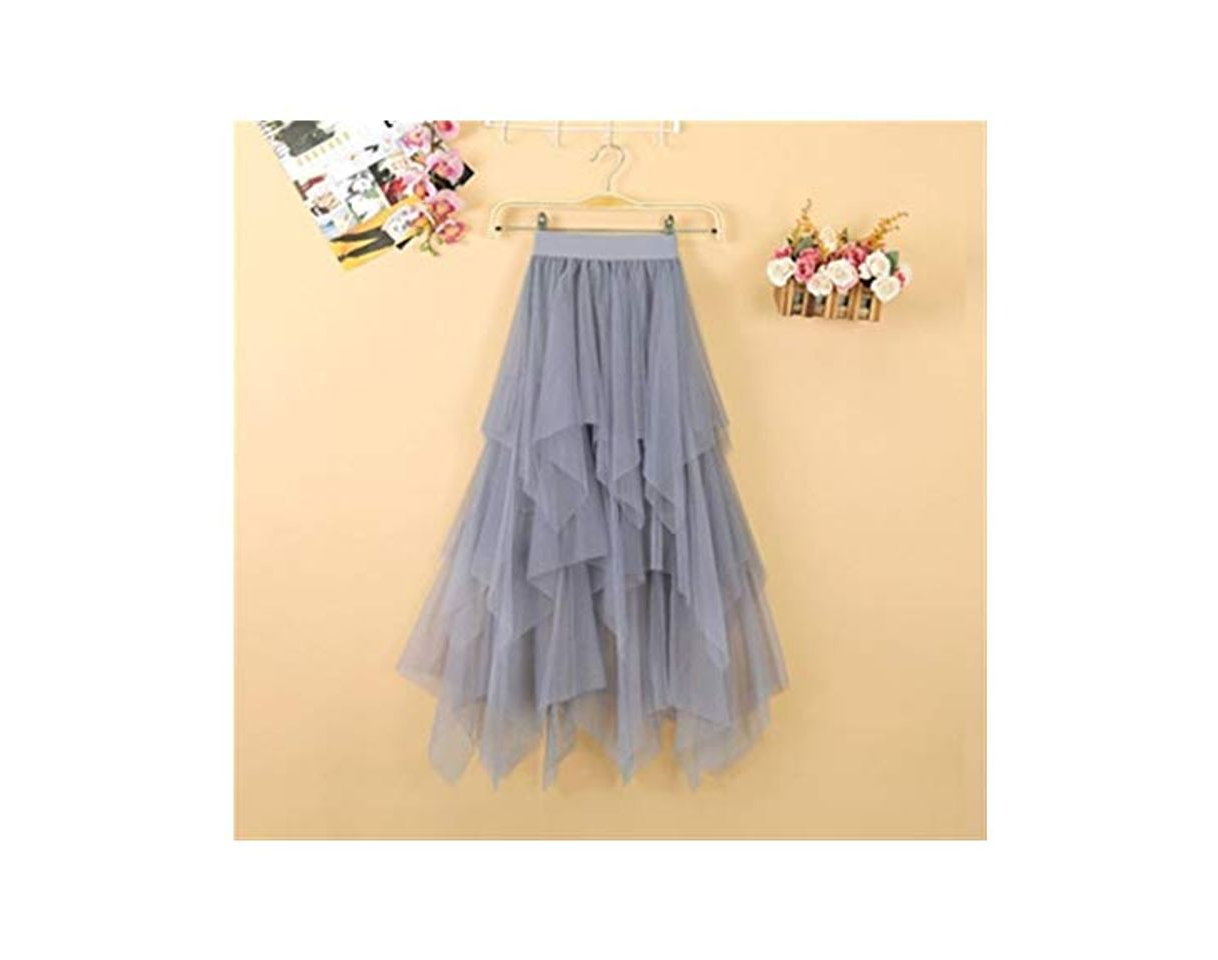 Social LUOSI Mujeres Irregular Tul Faldas de la Manera elástico de Cintura Alta