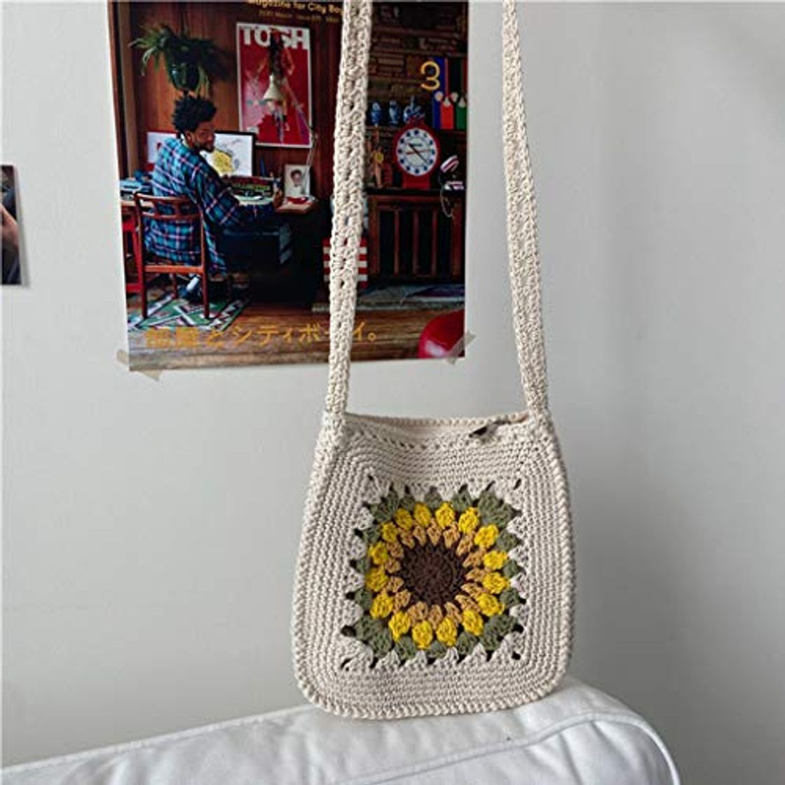 Fashion RK-HYTQWR Bolso de Hombro de Girasol de Moda para Mujer Bolso Cuadrado