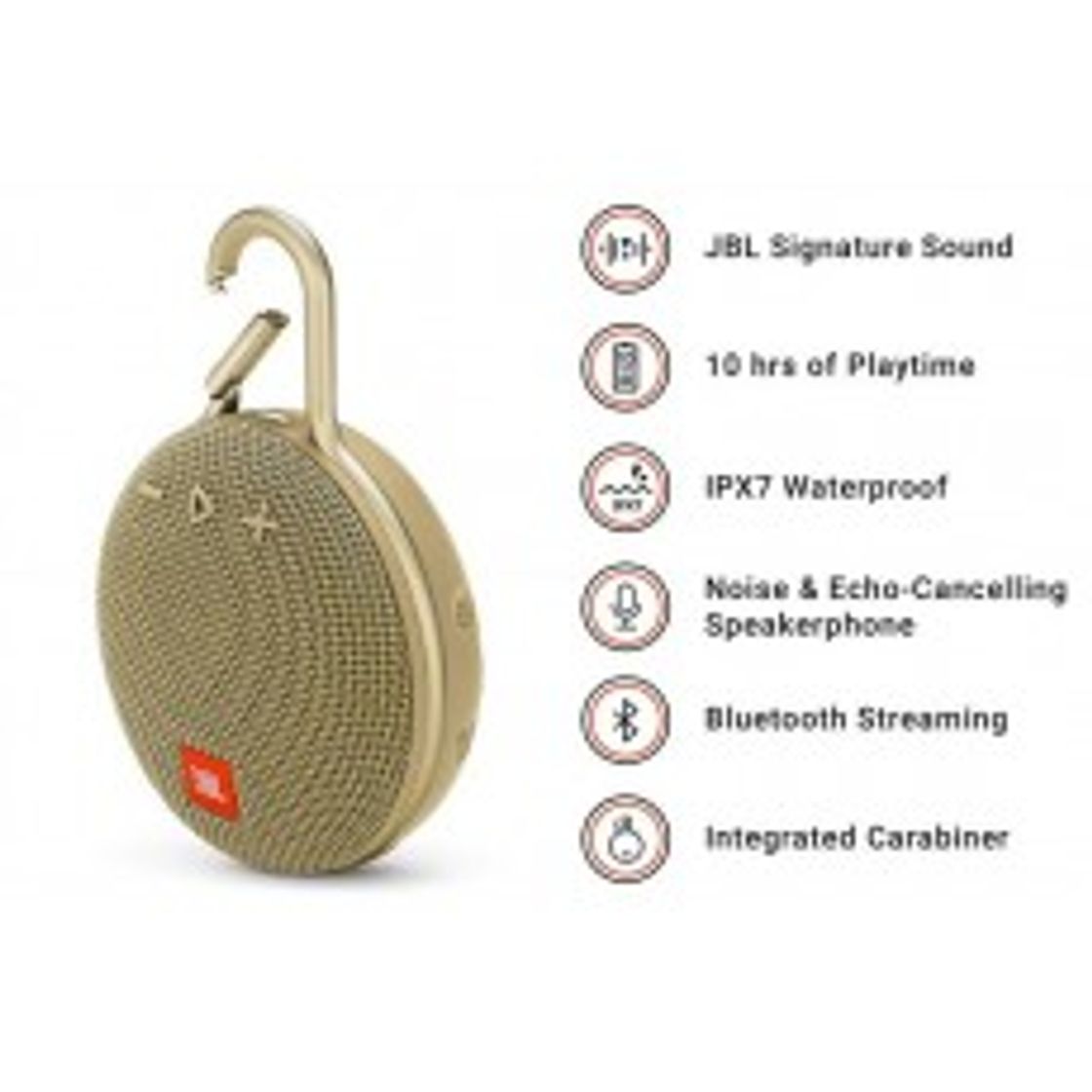 Electrónica JBL Clip 3 Altavoz inalámbrico portátil con Bluetooth - Parlante resistente al