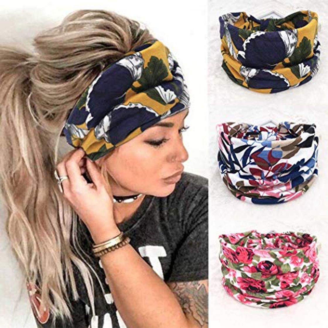 Social Zoestar Boho diademas anchas para la cabeza con estampado elegante para yoga,