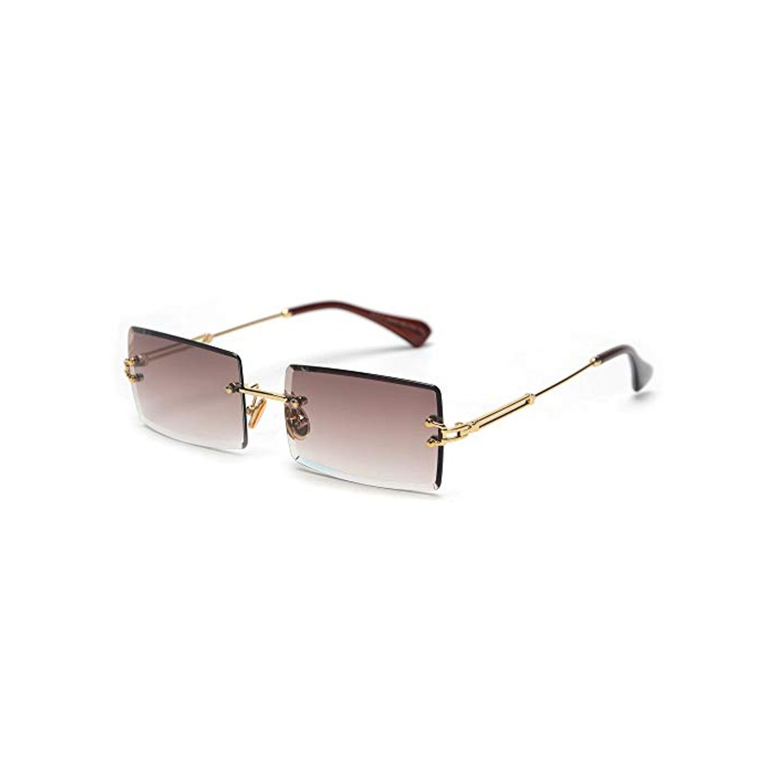 Product Nobrand Small Rectangle Sunglasses Women Rimless Square Sun Glasses For Women Summer Style Female Uv400 Brown