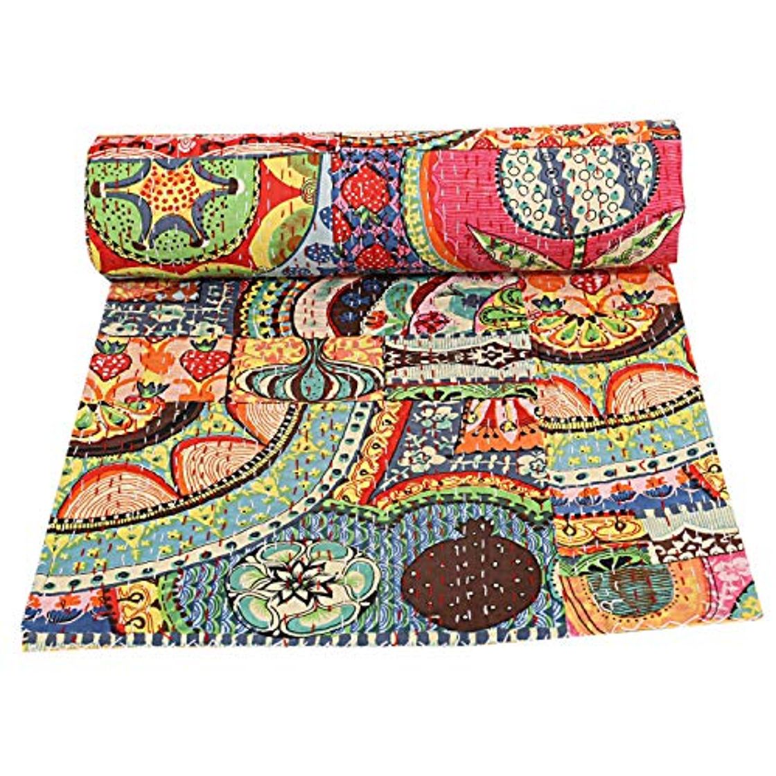 Product Colcha de algodón Kantha de parche indio, manta para cama de matrimonio