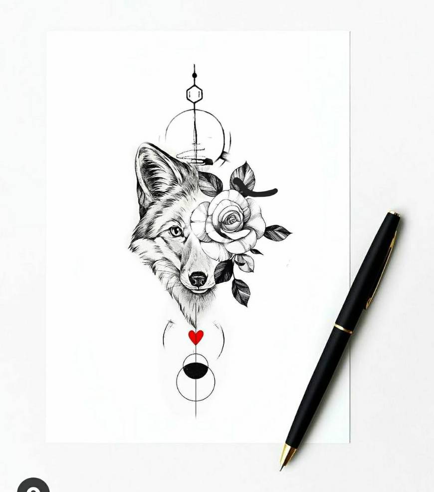 Fashion Tatuagem de lobo