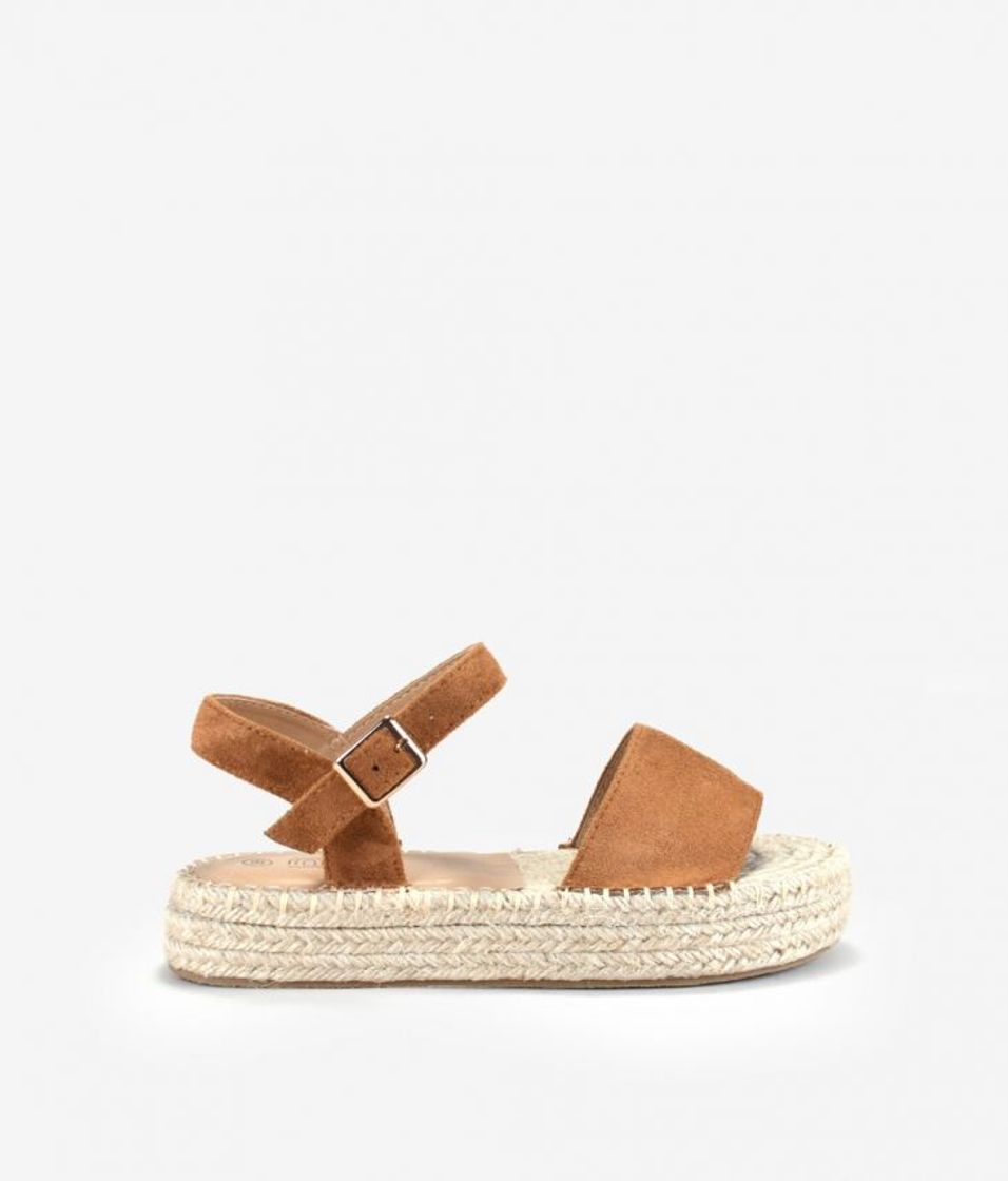 Moda Sandalias plataforma esparto cuero