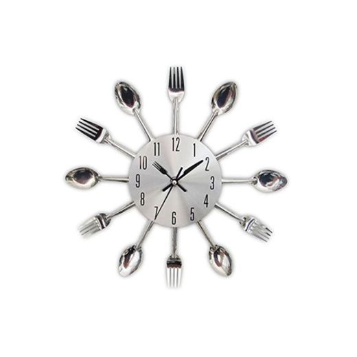 Reloj de cocina efecto espejo con diseño de cuchara