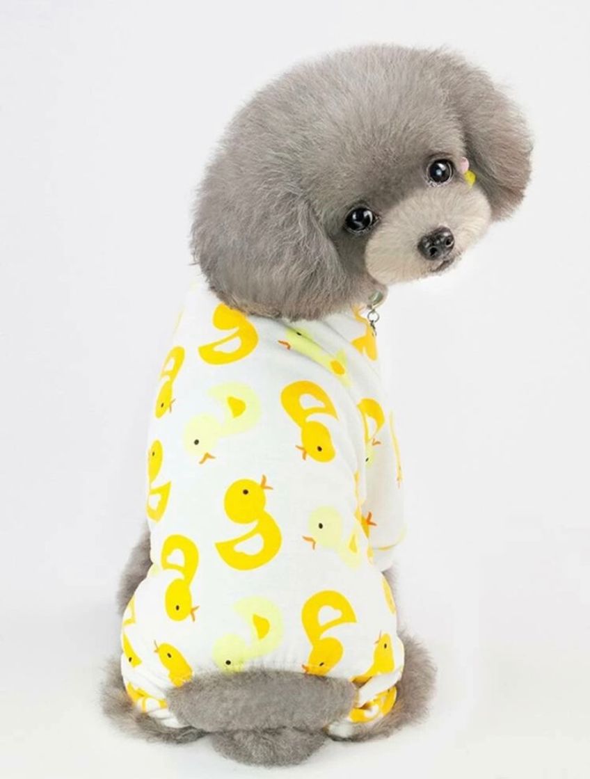 Social 1 pieza pijama de perro con estampado