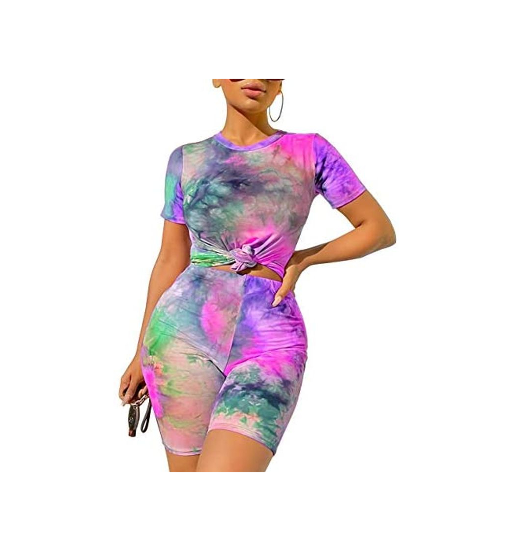Social Mujeres 2 Piezas Traje Deportivo Colorido Pantalones Casuales Top chándal Traje de