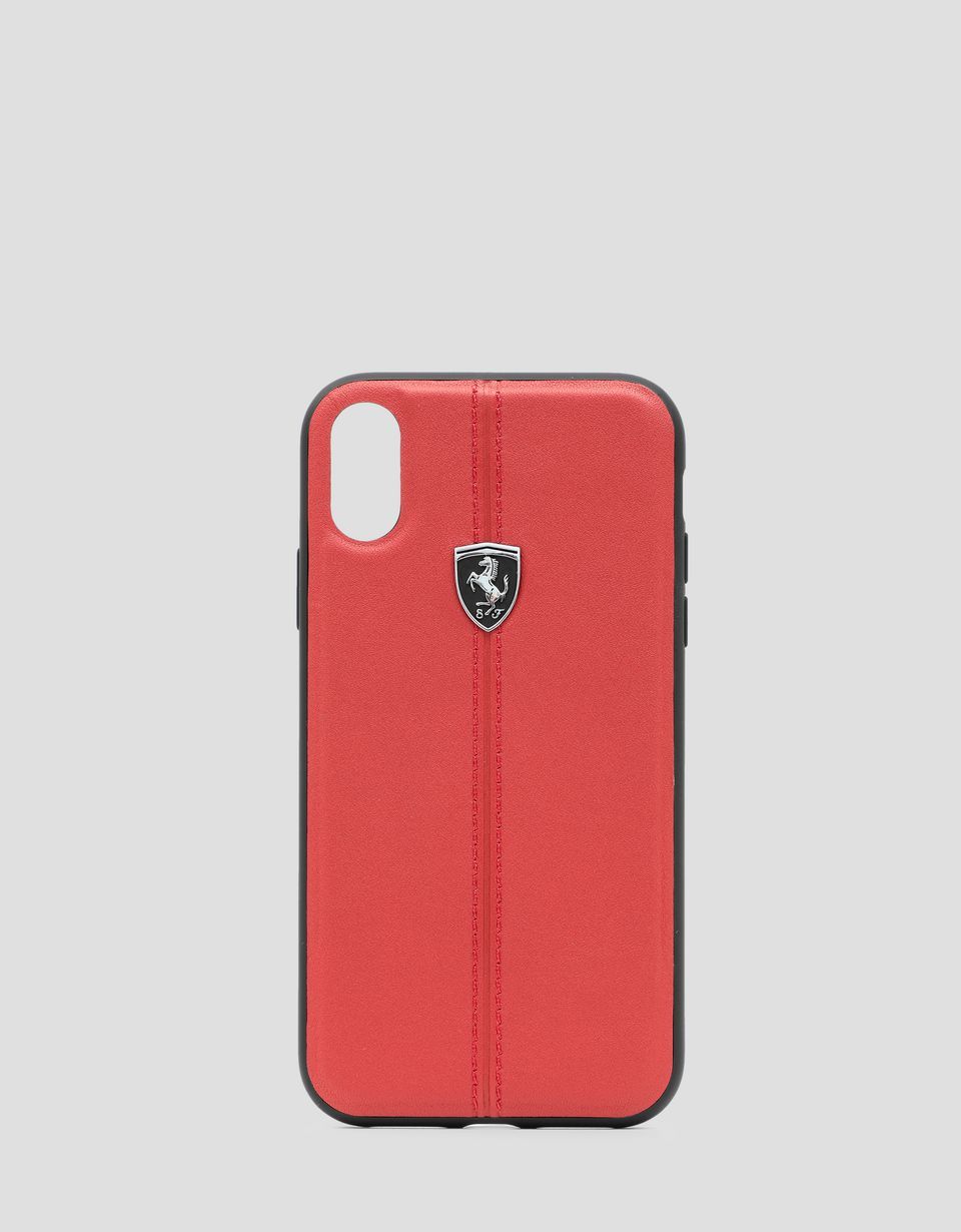 Fashion Funda rígida de piel de color rojo para iPhone XR Ferrari Unisex ...