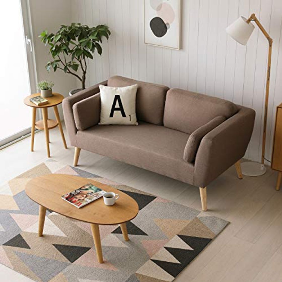 Social Mc Haus EVY - Sofá nórdico 2 plazas Cómodo color Marrón Tapizado