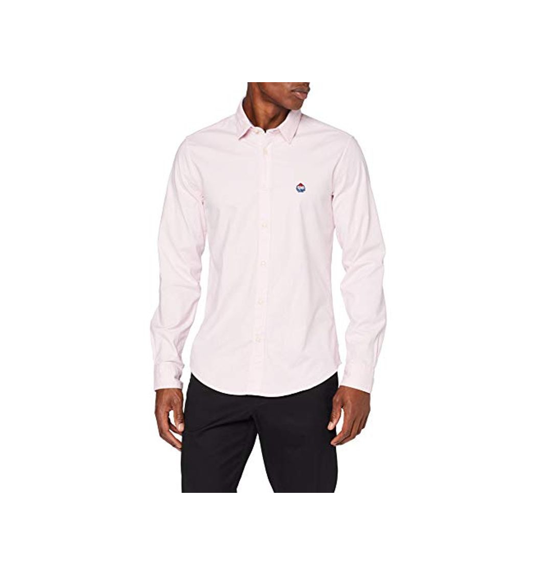 Moda Springfield Solid Oxford Strech Camiseta Deporte, Rosa