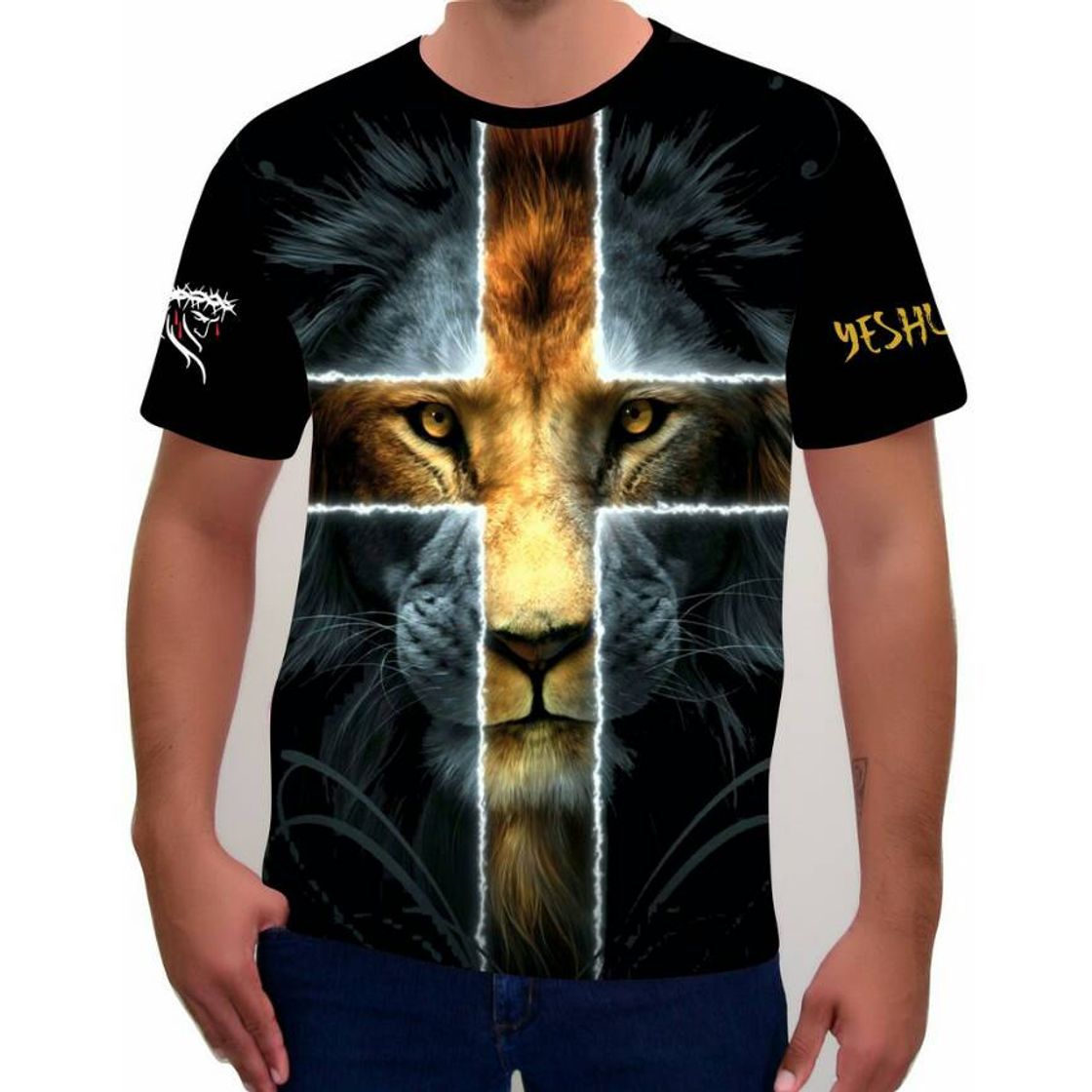 Fashion Camiseta/camisa evangélica/gospel/cristã Cristo vive/ O leão