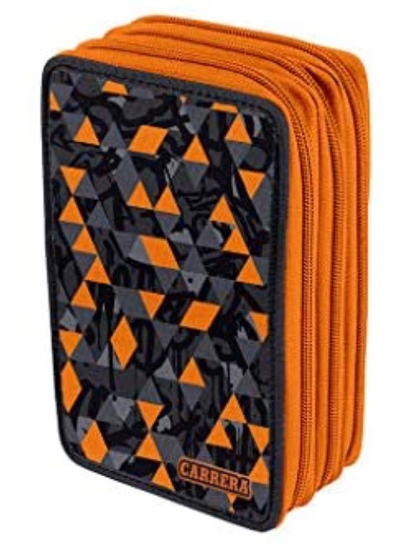 Product Pencil case 3 zip Urban boy black and orange,