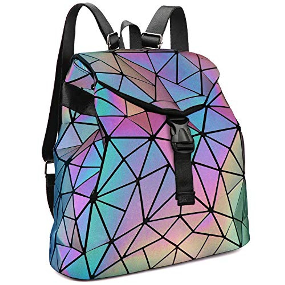 Tikea Bolsa Geométrica Luminosa Holográfica para Mujer