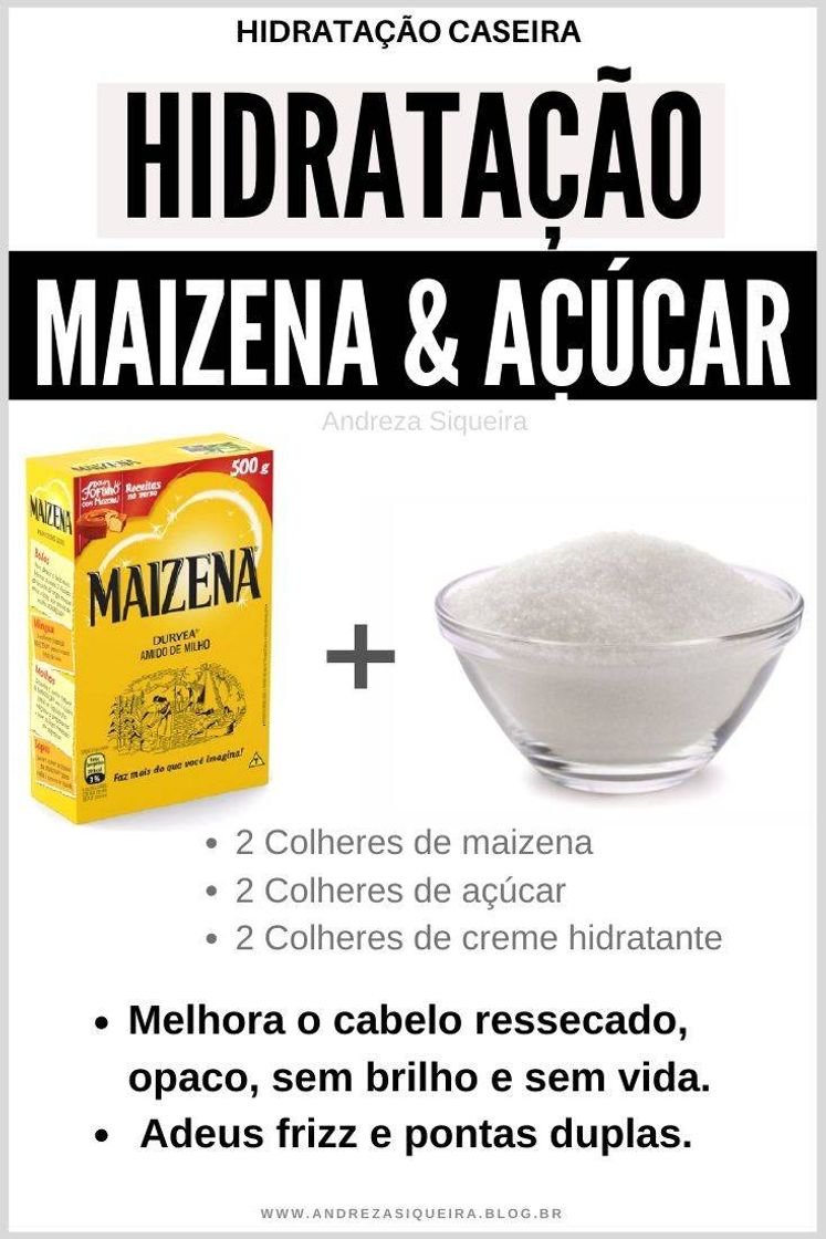 Moda Hidratação com Maizena e açúcar para cabelo cacheado