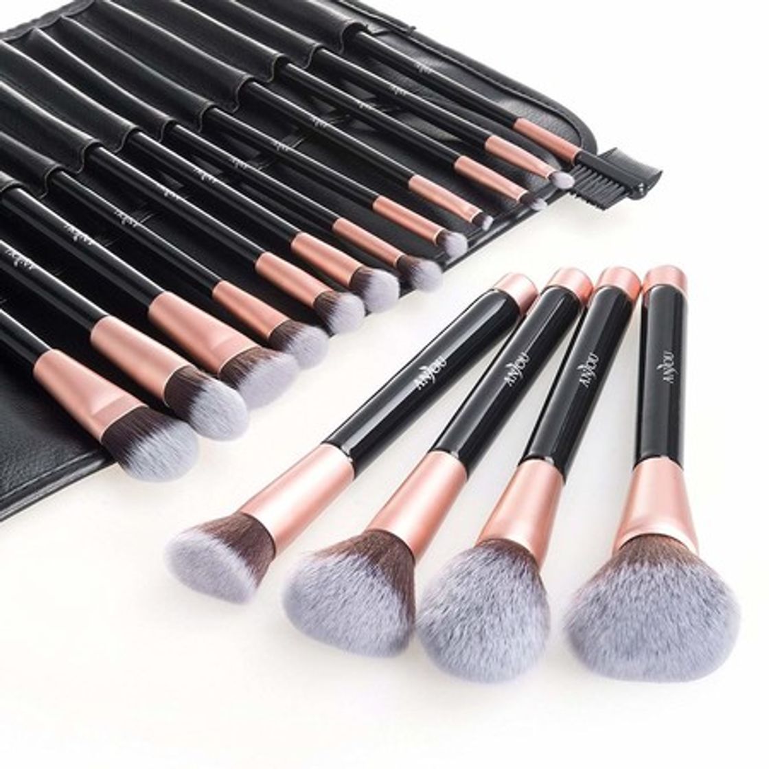 Belleza Brochas de Maquillaje EmaxDesign 17 piezas Pinceles de maquillaje professional fibra sintética