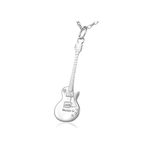 Colgante de guitarra eléctrica Gibson Les Paul de plata de ley maciza
