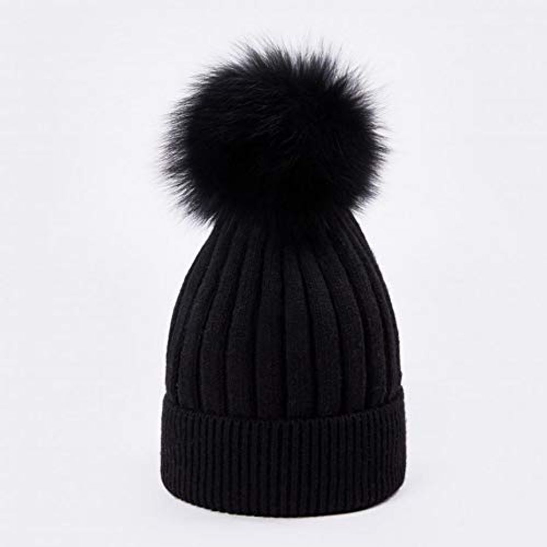 Fashion YLNNB Sombrero De Pompón De Piel Gorro Femenino Sombreros De Invierno para Mujeres Niñas Pom Pom Gorro De Punto Cráneos Calientes Gorros Gorro Feminino