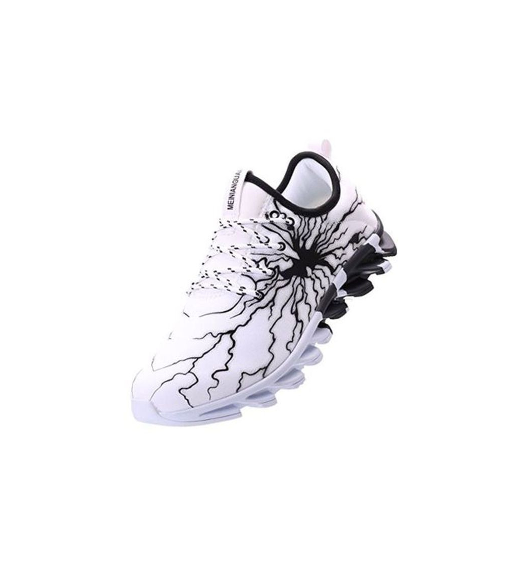 Product BRONAX Zapatos para Correr en Montaña y Asfalto Aire Libre y Deportes Zapatillas de Running Padel para Hombre Blanco Negro 39