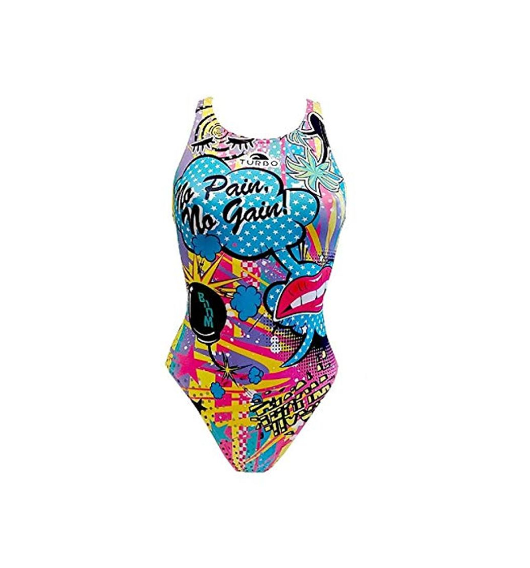 Fashion Turbo - Bañador Mujer CRAZY Tira Ancha doble capa