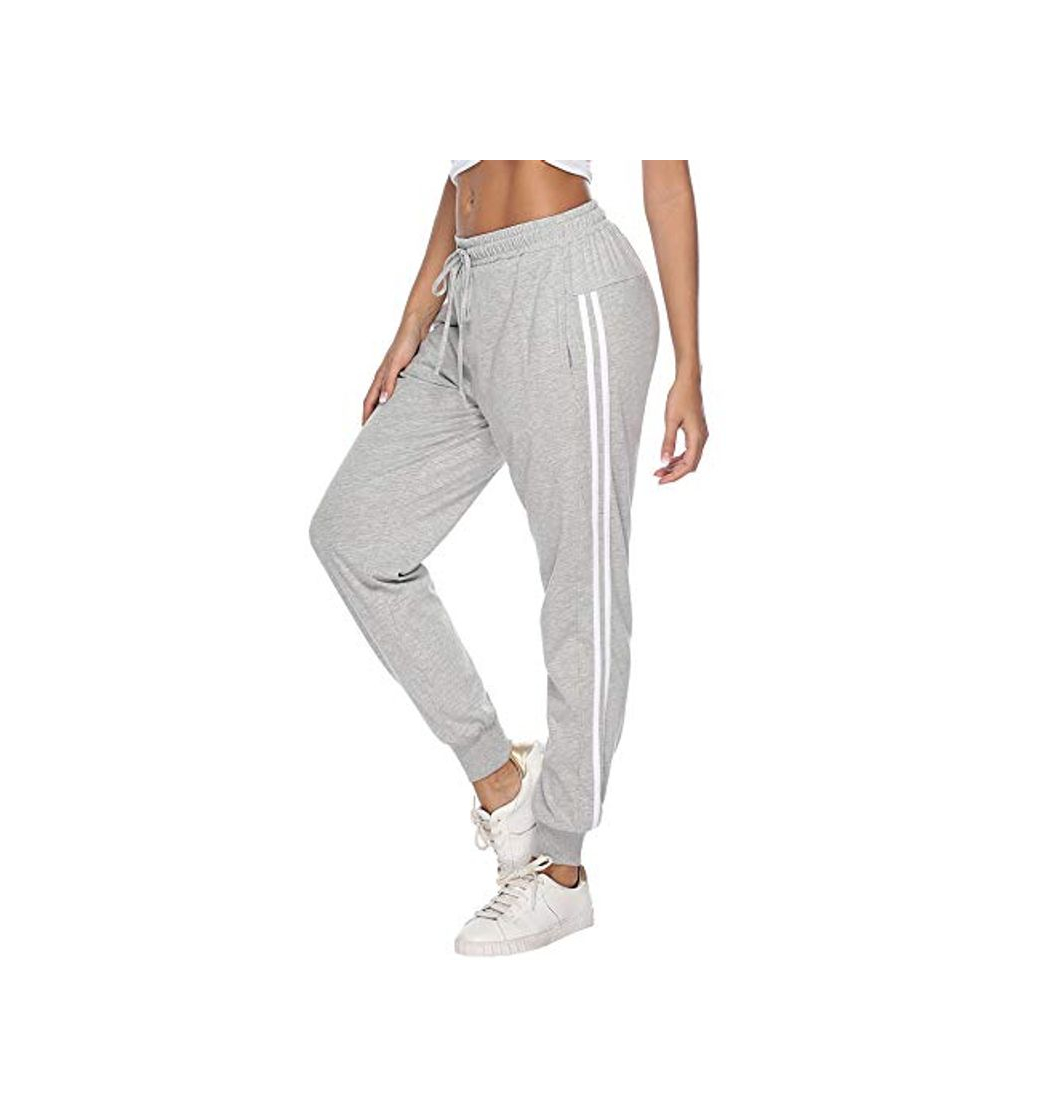 Fashion Hawiton Pantalon Chandal Mujer Largos Pantalones de Deporte Yoga Fitness Jogger Pantalones de Punto de Rayas