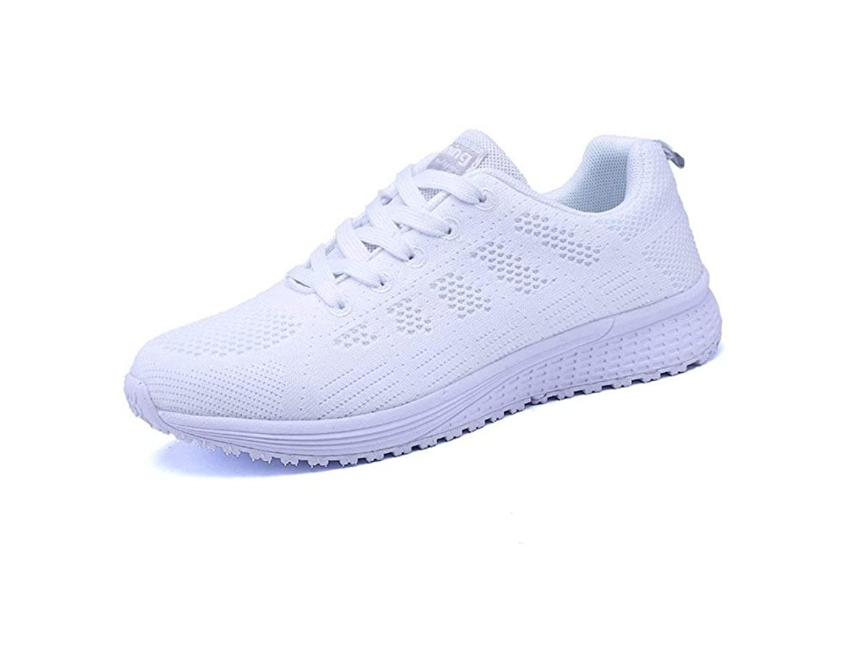 Fashion Decai Mujeres Zapatillas de Deportivos de Running para Mujer Gimnasia Ligero Sneakers Malla Transpirable con Cordones Zapatillas Deportivas para Correr Fitness Atlético Caminar Zapatos Rosa 39 EU