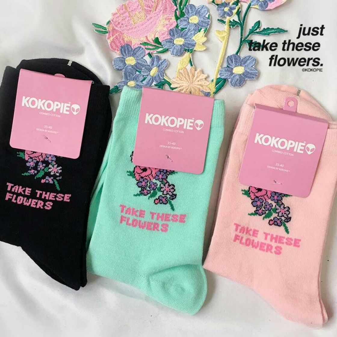 Fashion JUST TAKE THESE FLOWERS UNISEX SOCKS – kokopiecoco