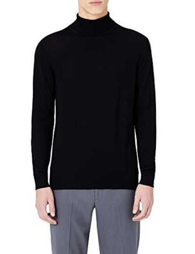 Marca Amazon - MERAKI suéter Hombre, Negro