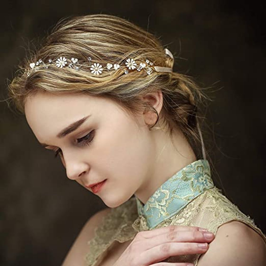 Social 50cm Tocado Diadema para el Pelo de Novia Tiara Corona de Flores