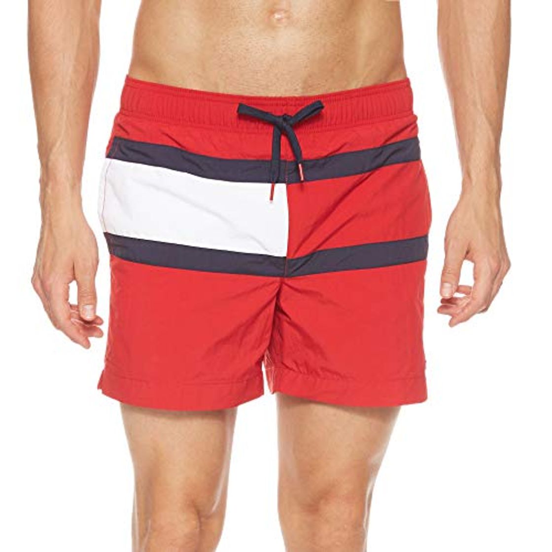 Fashion Tommy Hilfiger Medium Drawstring Pantalones Cortos, Rojo