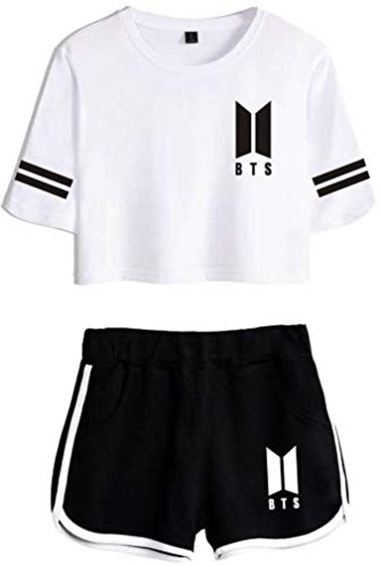 Social Leslady Chándales Deportiva con Impresa Tear de BTS Camiseta y Pantalones Cortos
