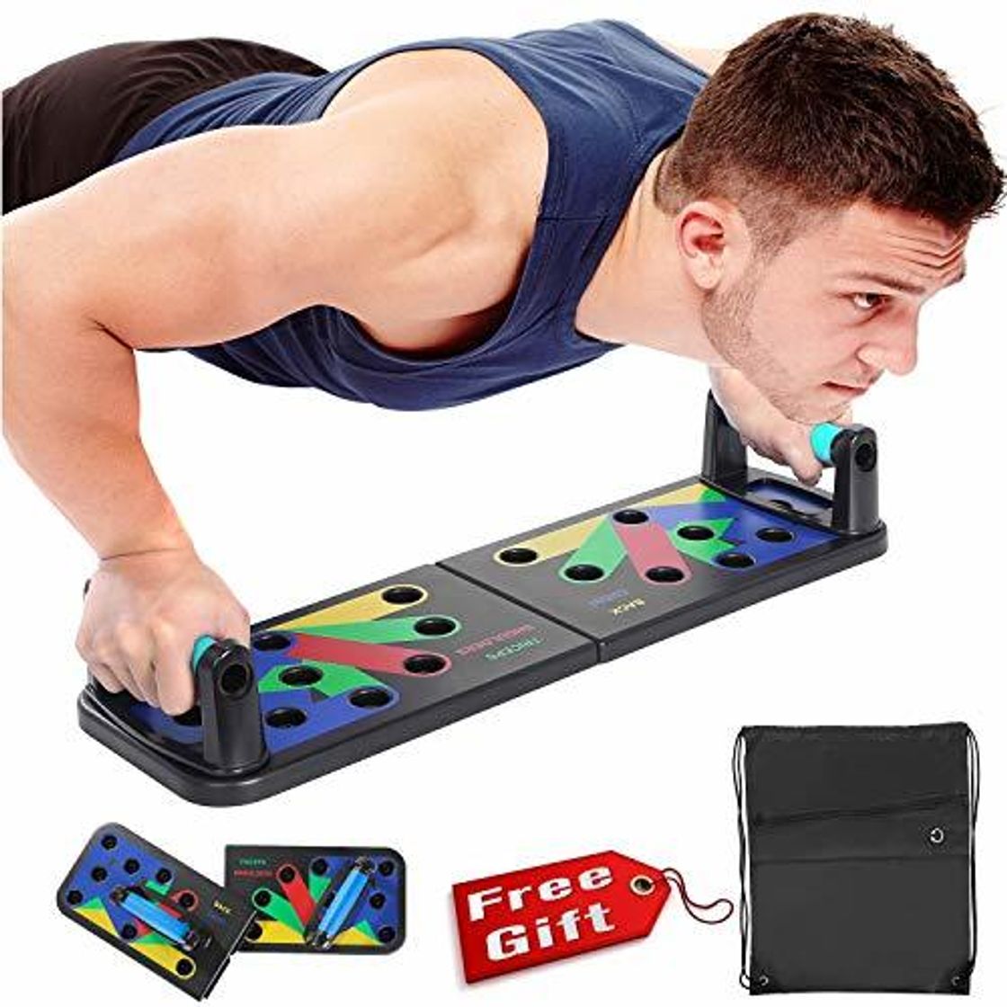 Products NEWEST Push Up Board Tablero de flexión de Codos Desmontable Portátil Gimnasia