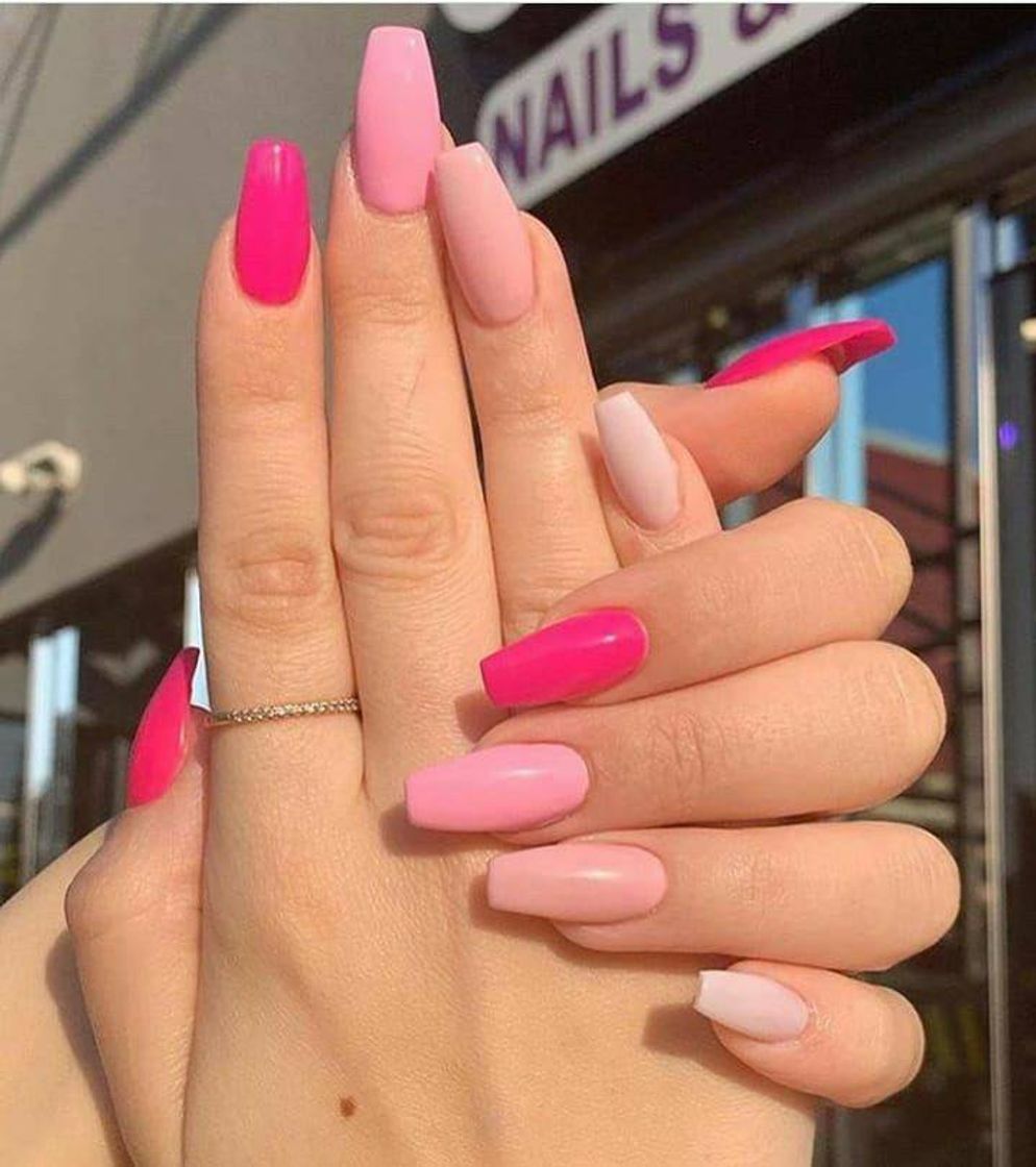 Moda Unhas de gel rosa