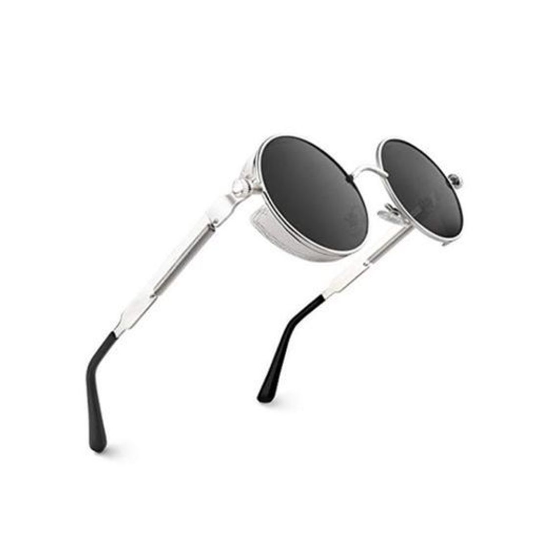 Social CGID E72 Steampunk estilo retro inspirado círculo metálico redondo gafas de sol