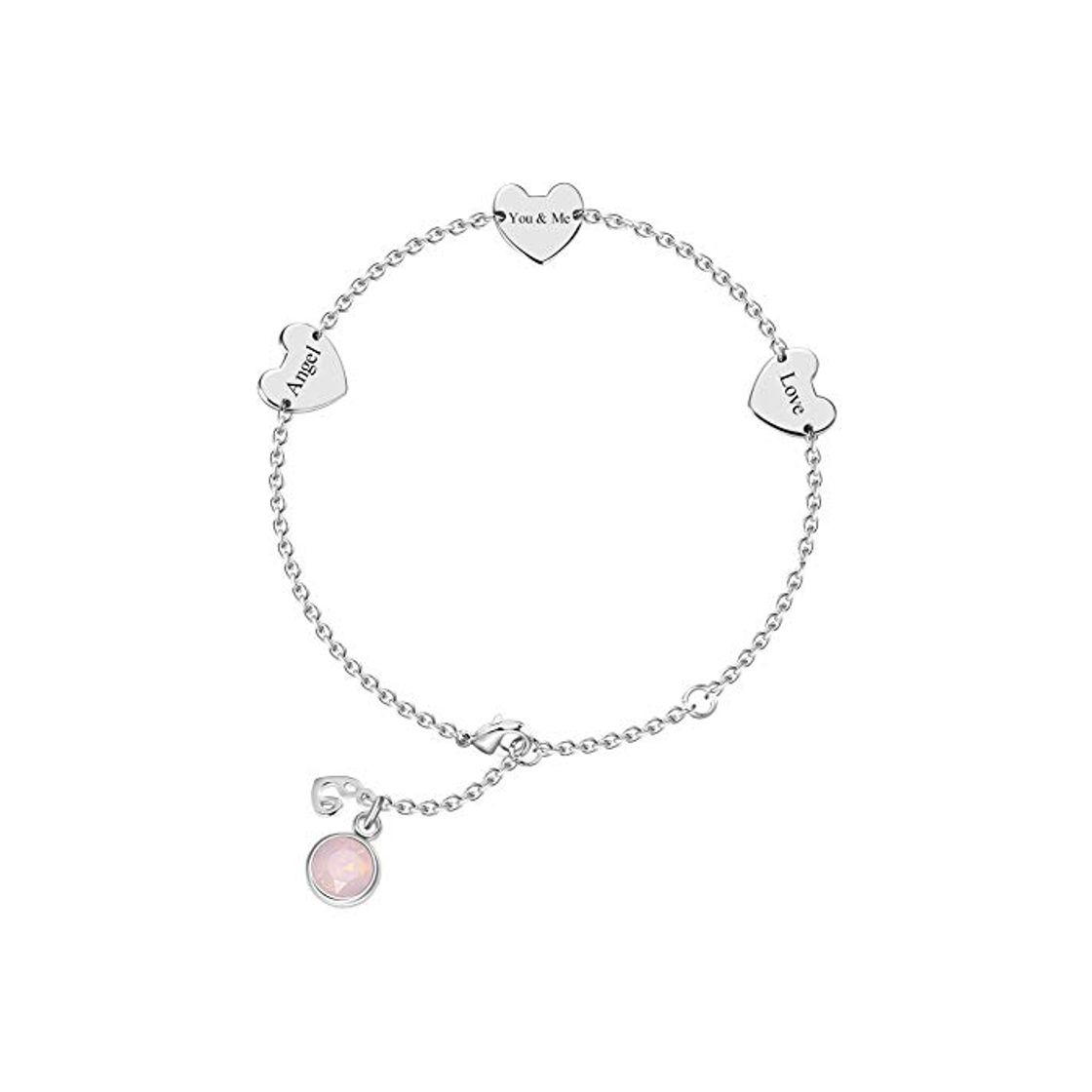 Producto SOUFEEL Pulsera Mujer Graba Nombre Elege Color de Diamente Brazalete Personalizado Ajustable Regalo para Madre