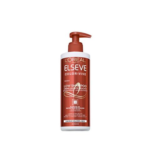 L'Oréal Paris Elsève Low Shampoo Color Vive Crème Lavante Délicate pour Cheveux Colorés 400 ml