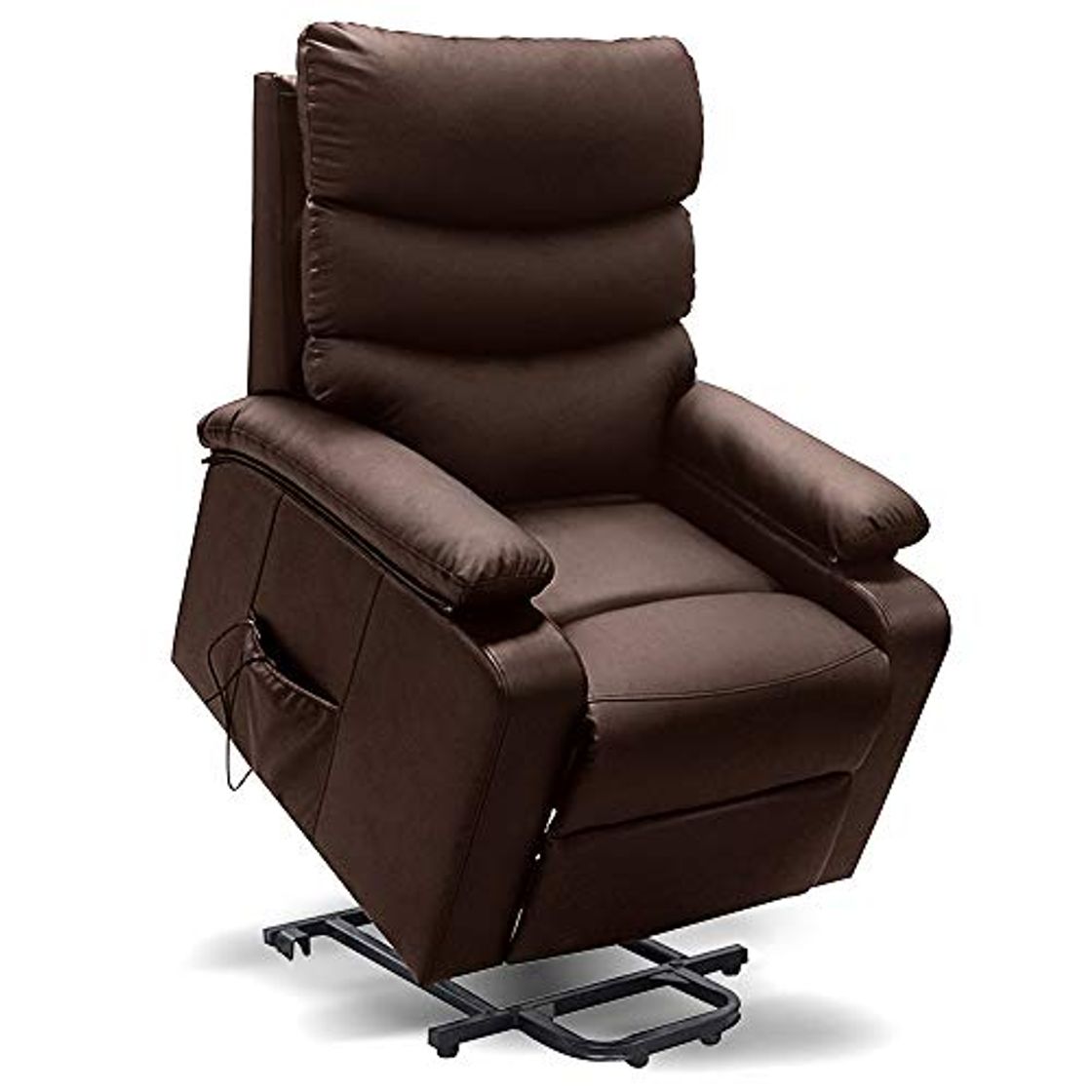 Social gridinlux. Sillón Relax Extra Acolchado Levanta Personas WENGUÉ Marrón. Elevación Automática con