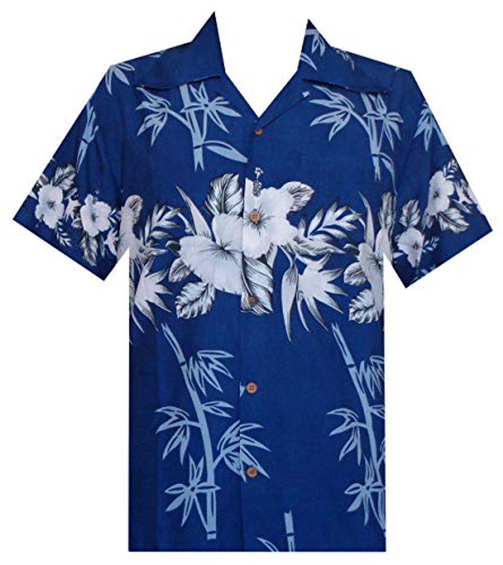 Social Camisas hawaiianas para hombre diseño árbol de bambú playa fiesta vacaciones
