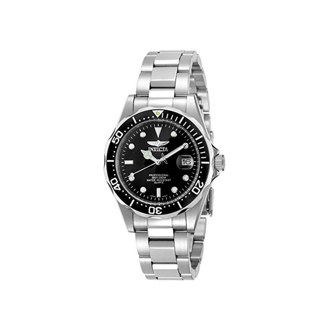 Social Invicta 8932 Pro Diver Reloj Unisex acero inoxidable Cuarzo Esfera negro