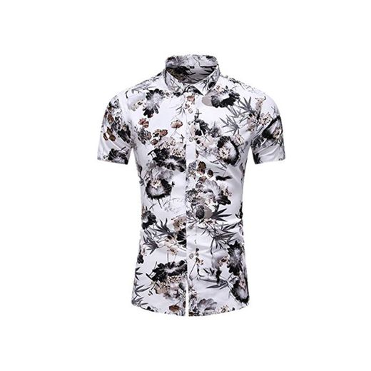 Jinyuan 5XL 6XL 7XL Camisa Hombre Verano Nueva Personalidad De La Moda Impreso Camisas De Manga Corta Hombres 2020 Casual Camisa Hawaiana De Playa De Talla Grande
