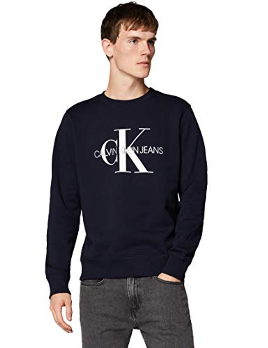 Fashion Calvin Klein Iconic Monogram Crewneck Sudadera, Azul