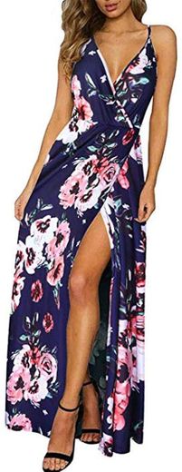 Vestidos Mujer Casual Playa Largos Verano Floral Vestido Boho Hendidura Falda Larga Maxi Vestido Playeros Monofloral y L