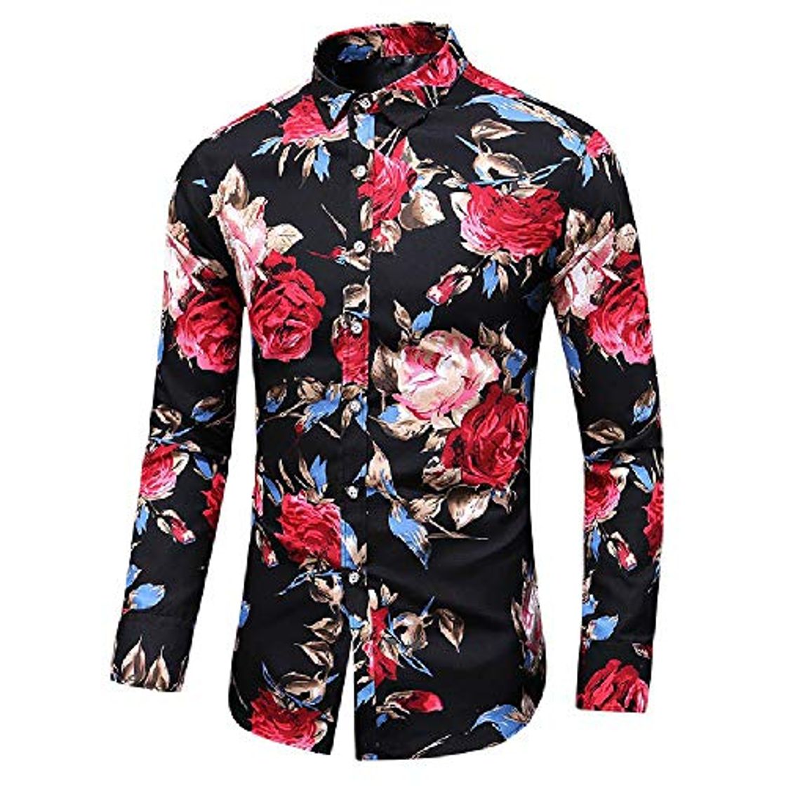 Moda NOBRAND Camisa de manga larga para hombre con estampado de primavera y