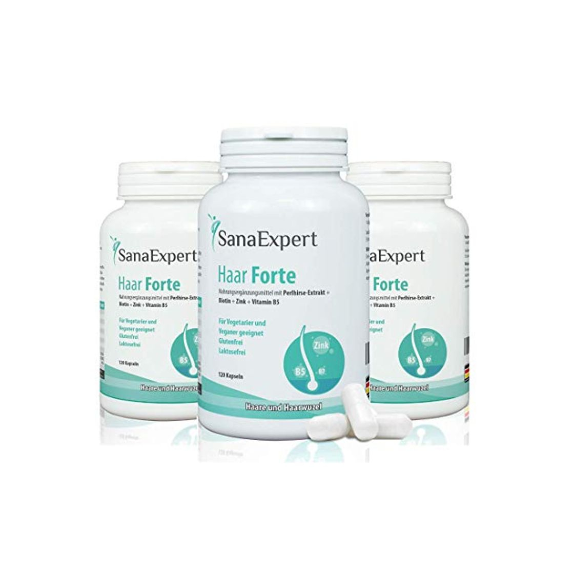 Product SanaExpert Haar Forte, Suplemento Capilar para el Crecimiento y Fortalecimiento del Pelo